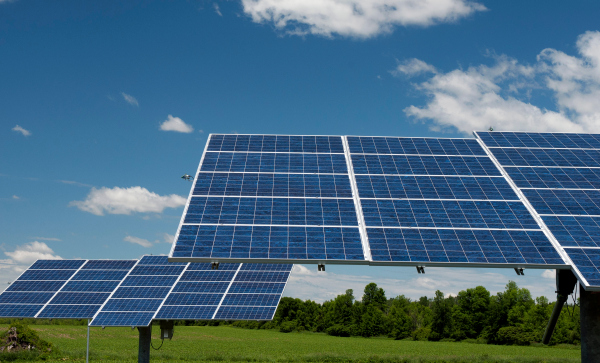 Solar panels near Iroquois, Ontario. 