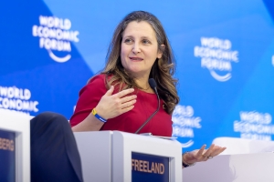 photograph of canada's finance minister chrystia freeland at the world economic forum