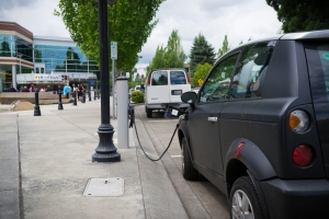 image if street side electric vehicle charging on the street